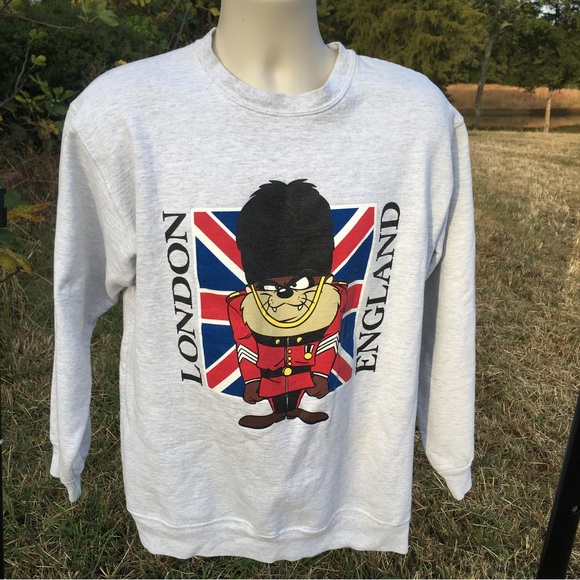 Vintage Taz London England Warner Sweatshirt Sz L - Picture 2 of 8
